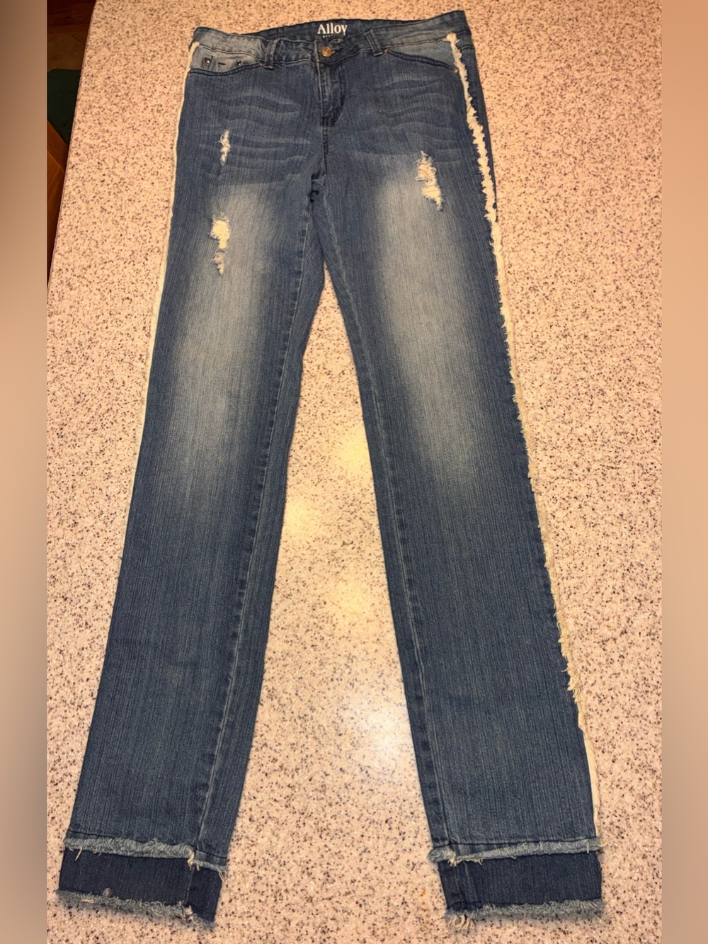Alloy Women's Distressed 37 Inch Inseam Jeans